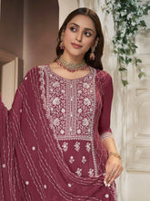 Neck Embroidery Art Silk Kurta With Sharara And Dupatta